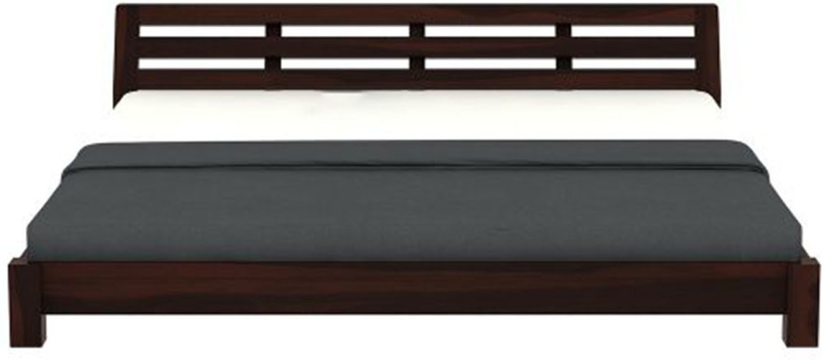 Aaram By Zebrs Sheesham Wood Bed Without Storage Solid Wood King Bed (Finish Color - Walnut, Delivery Condition - DIY(Do-It-Yourself))