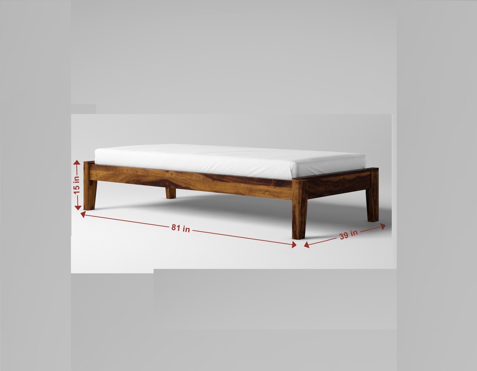 Aaram By Zebrs Sheesham Wood Bed Without Storage Solid Wood Single Bed (Finish Color - Walnut, Delivery Condition - DIY(Do-It-Yourself))