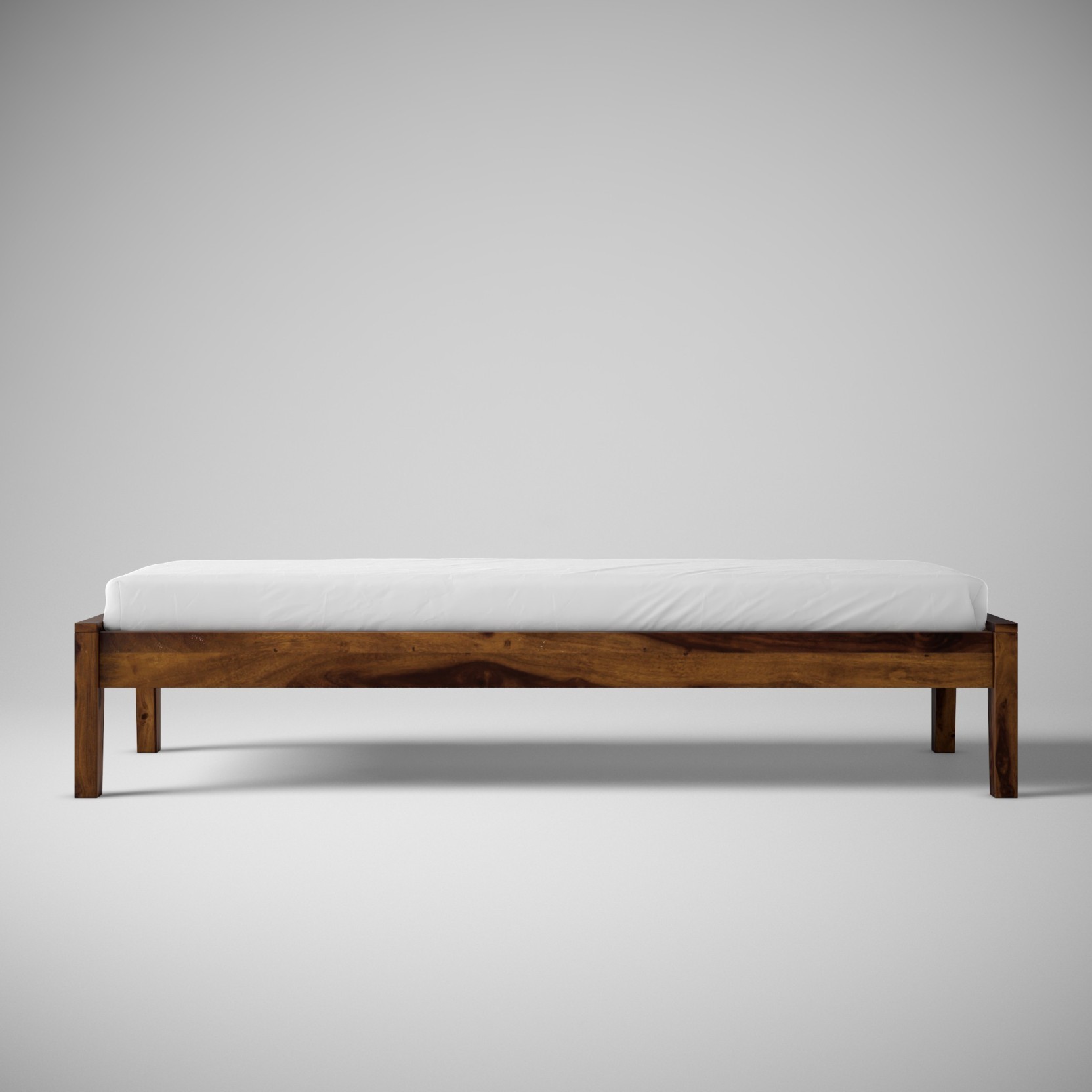 Aaram By Zebrs Sheesham Wood Bed Without Storage Solid Wood Single Bed (Finish Color - Walnut, Delivery Condition - DIY(Do-It-Yourself))