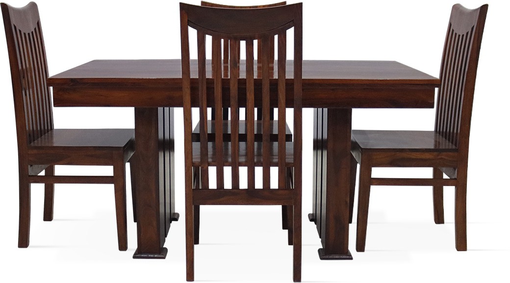 Aaram By Zebrs Solid Wood 4 Seater Dining Set (Finish Color -Natural, DIY(Do-It-Yourself))