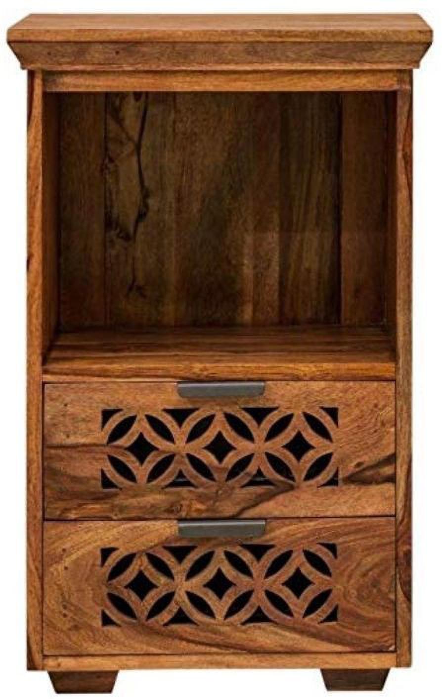 Aaram By Zebrs Solid Wood Bedside Table (Finish Color - Natural, Pre-assembled)