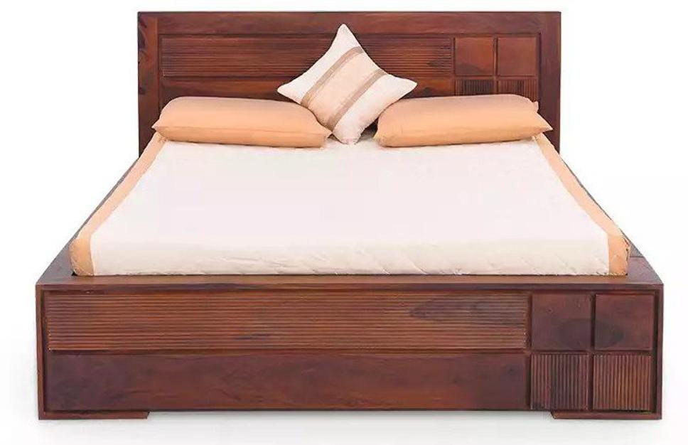 Aaram By Zebrs Solid Wood King Bed (Finish Color - Brown, Delivery Condition - DIY(Do-It-Yourself))