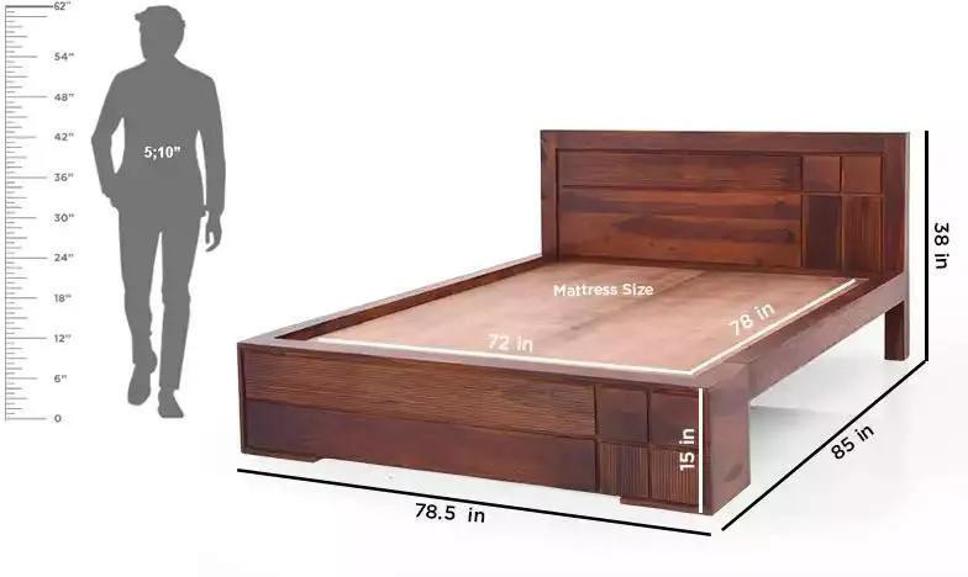 Aaram By Zebrs Solid Wood King Bed (Finish Color - Brown, Delivery Condition - DIY(Do-It-Yourself))