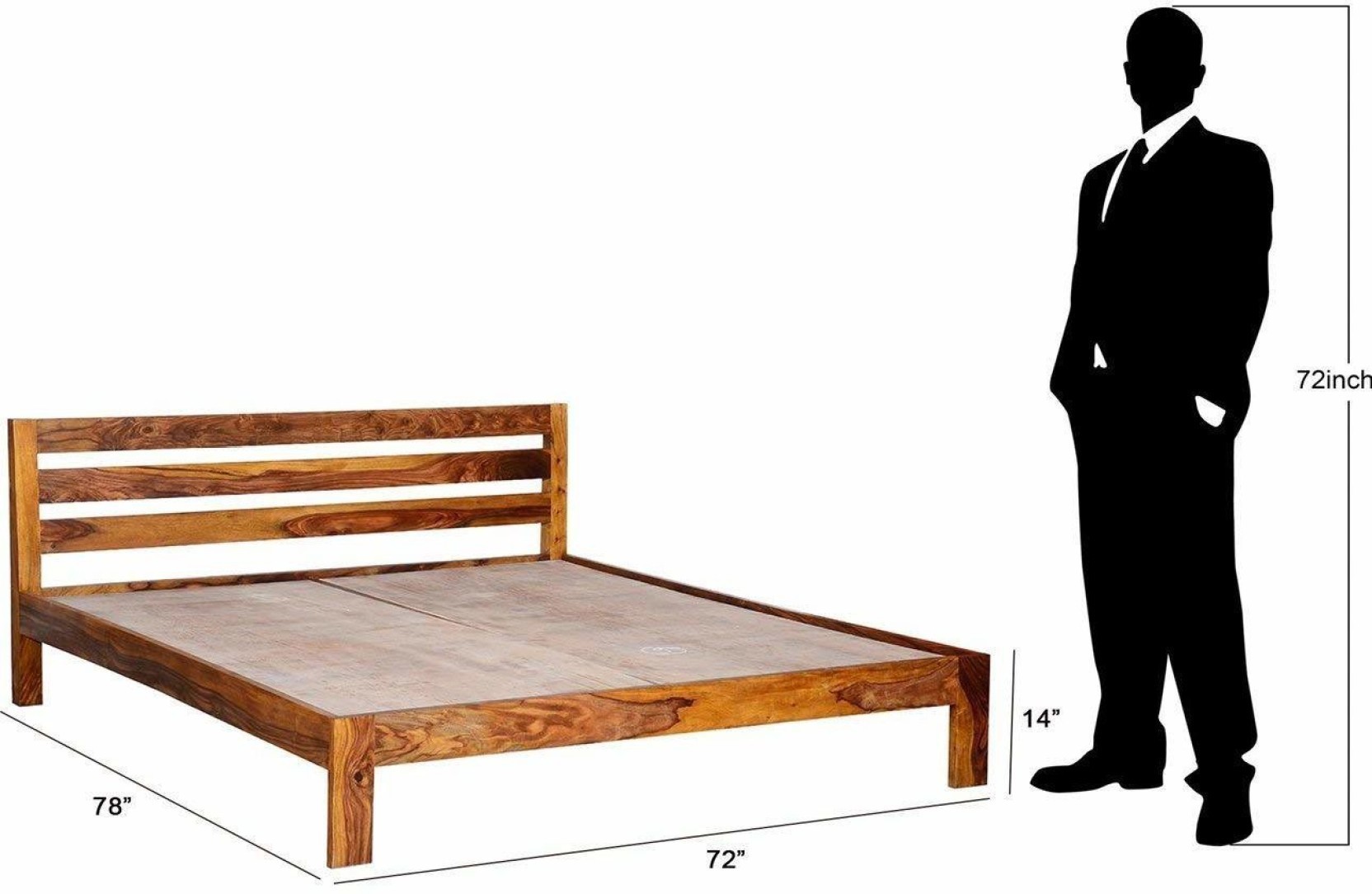 Aaram By Zebrs Solid Wood King Bed (Finish Color - Teak, Delivery Condition - DIY(Do-It-Yourself))