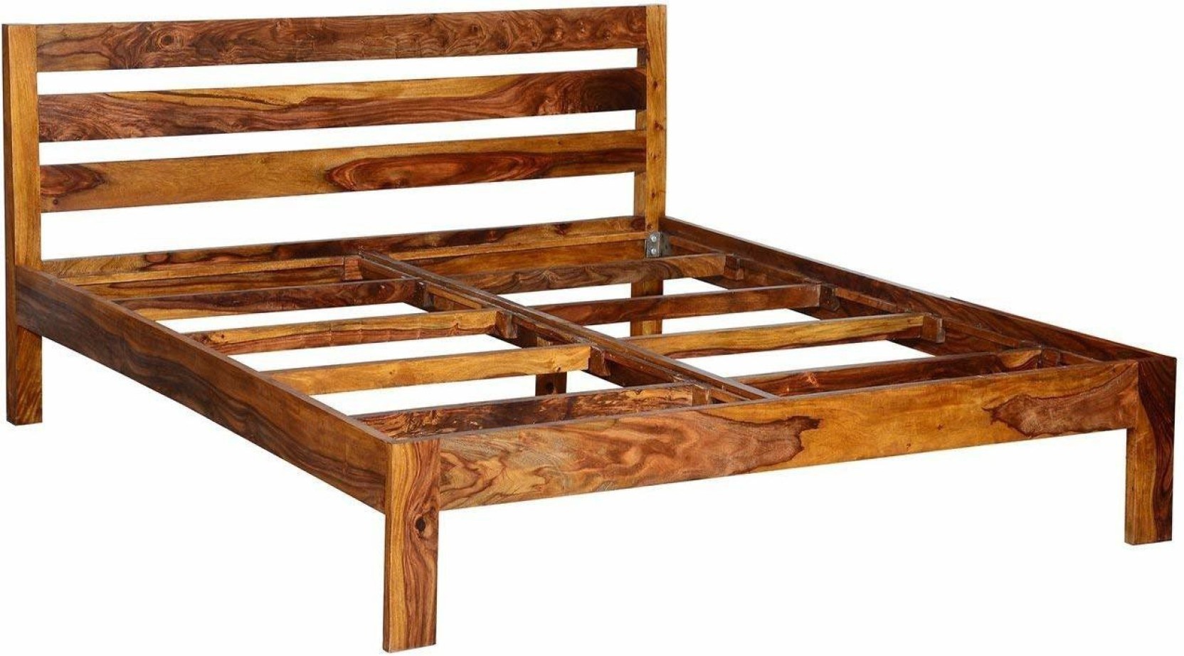 Aaram By Zebrs Solid Wood King Bed (Finish Color - Teak, Delivery Condition - DIY(Do-It-Yourself))