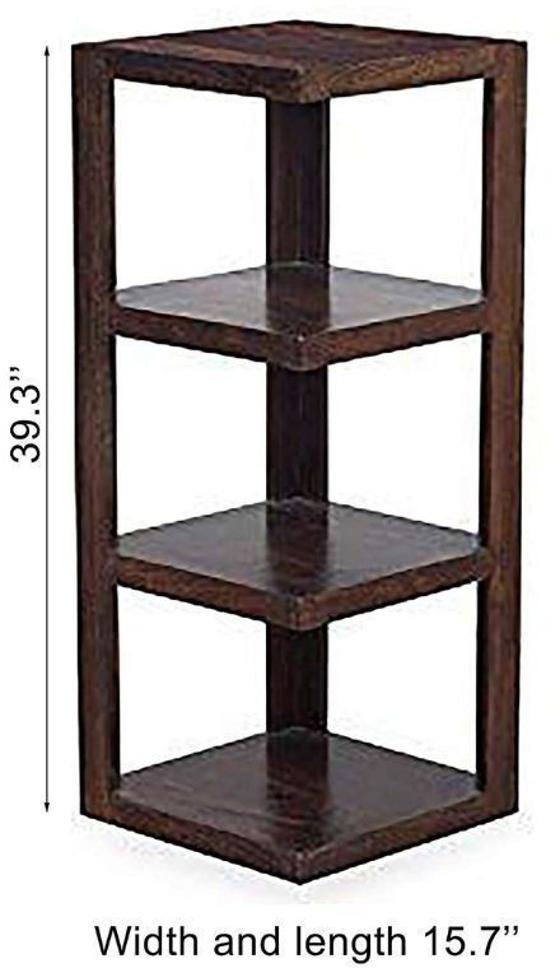 Aaram By Zebrs Solid Wood Open Book Shelf (Finish Color - Walnut, Pre-assembled)