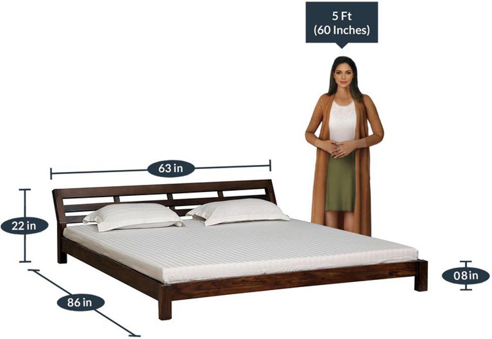 Aaram By Zebrs Solid Wood Queen Bed (Finish Color - Sheesham Wood, Delivery Condition - DIY(Do-It-Yourself))