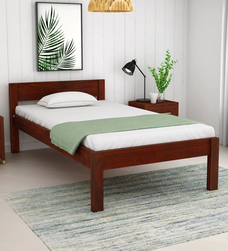 Aaram By Zebrs Solid Wood Single Bed (Finish Color - Honey Oak, Delivery Condition - DIY(Do-It-Yourself))