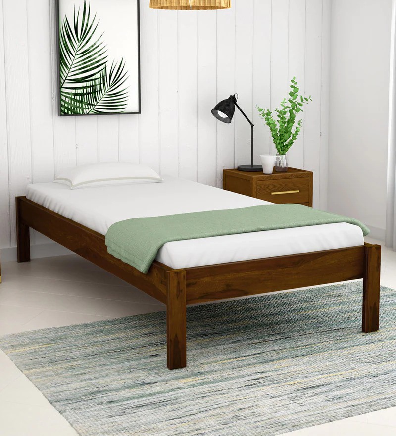 Aaram By Zebrs Solid Wood Single Bed (Finish Color - Provincial Teak, Delivery Condition - DIY(Do-It-Yourself))