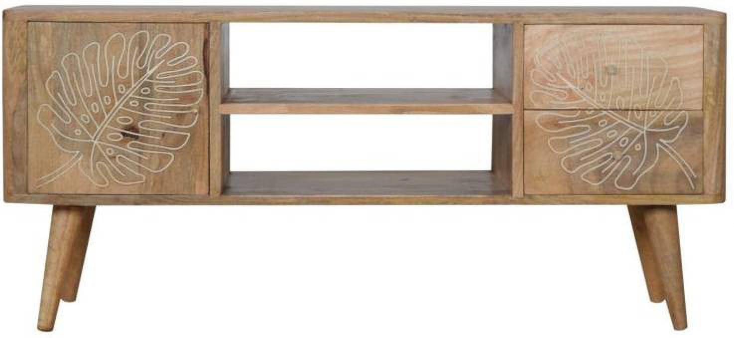 Aaram By Zebrs Solid Wood TV Entertainment Unit (Finish Color - Natural finish, DIY)