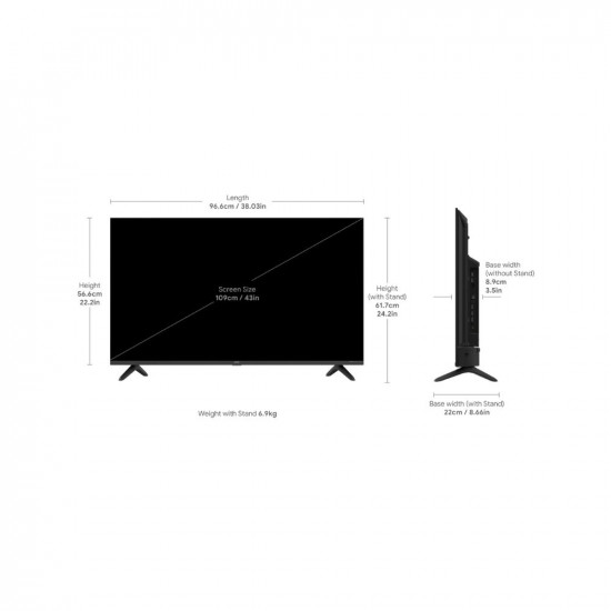 Acer 109 cm (43 inches) Advanced I Series 4K Ultra HD Smart LED Google TV AR43GR2851UDFL (Black)