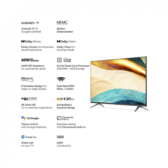 Acer 109 cm (43 inches) H Series 4K Ultra HD Android Smart LED TV AR43AR2851UDPRO (Black)