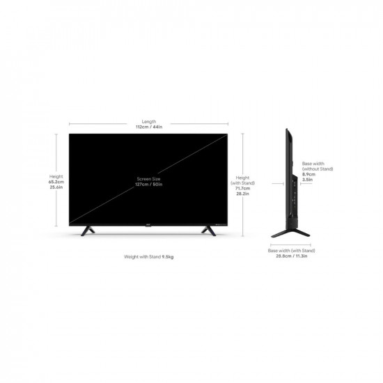Acer 126 cm (50 inches) V Series 4K Ultra HD Smart QLED Google TV AR50GR2851VQD (Black)