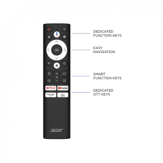 Acer 126 cm (50 inches) V Series 4K Ultra HD Smart QLED Google TV AR50GR2851VQD (Black)