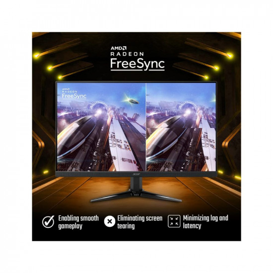 Acer QG241Y 23.8 Inch (60.45 Cm) Full HD VA Panel Gaming LCD Monitor with LED Back Light I 75Hz Refresh Rate I 1 MS VRB Response Time I 2 X HDMI 1 X VGA I AMD Free Sync Technology I Black