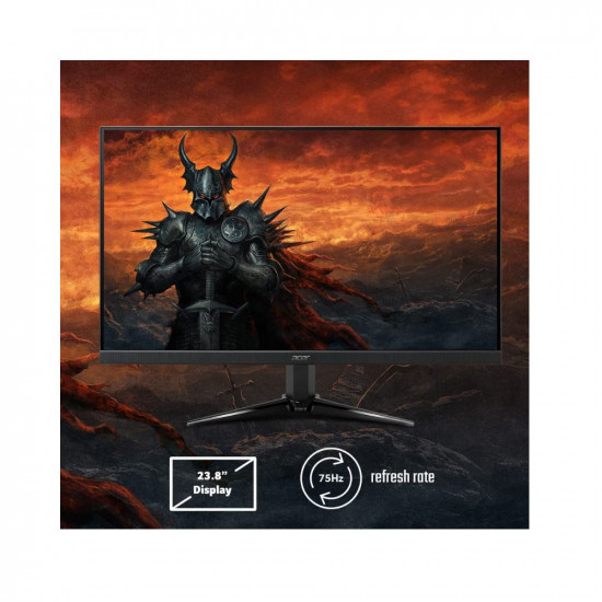 Acer QG241Y 23.8 Inch (60.45 Cm) Full HD VA Panel Gaming LCD Monitor with LED Back Light I 75Hz Refresh Rate I 1 MS VRB Response Time I 2 X HDMI 1 X VGA I AMD Free Sync Technology I Black