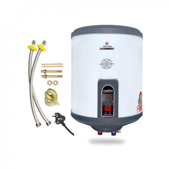 Activa 25Ltr Storage (2kva) Special Anti Rust Coated Geyser Heat-Max (0.7 MM SS Tank) With Digital Display Suitable For High Rise Buildings Comes with 5 Years Warranty (25 Ltr)