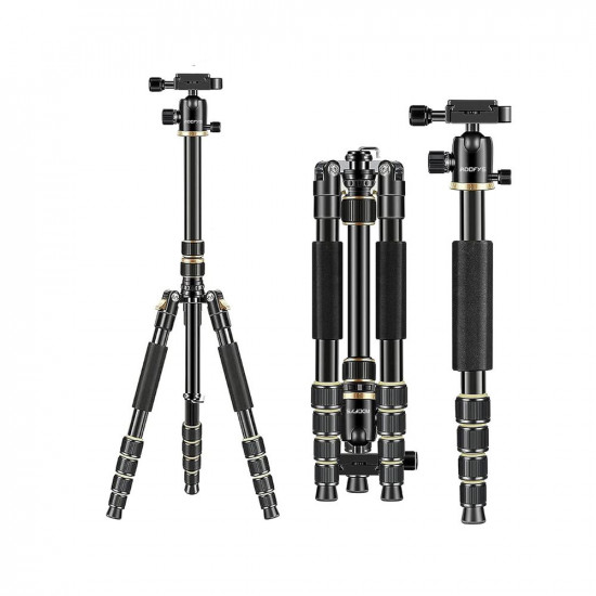 Adofys Professional special quality Aluminium alloy 65 inches/165 Centimeters Camera Travel Tripod Monopod with 360 Degree Ball Head,1/4 inch Quick Shoe Plate and Bag for DSLR Camera Video Camcorder up to 10 kilograms