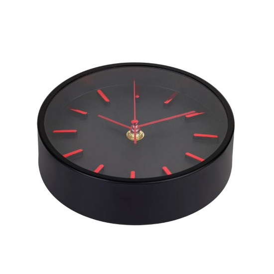 ADTALA Unique Design Simple Table Clock Analogue Table Clocks/Decor Clocks for Home & Office,Desk Clock 15.24 x 15.24 CM - Black + Red + Gold Color