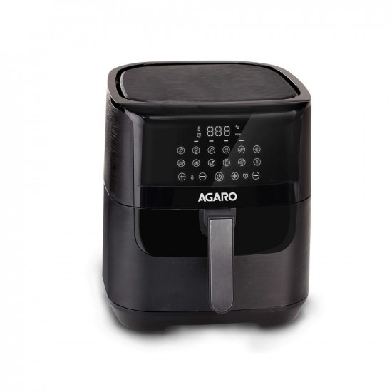 AGARO Elegant Air Fryer 65L 12 Preset Cooking Modes 360 Degrees Air Circulation With Variable Temperature Settings Stainless Steel Body 1800W Black