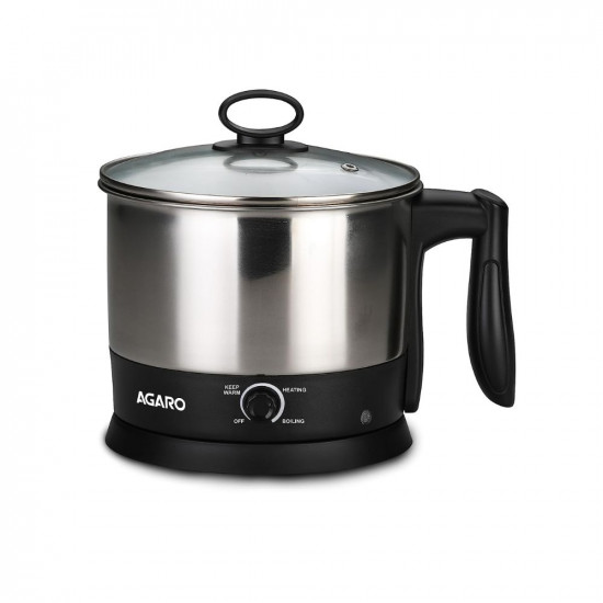 AGARO Esteem Multi Kettle 12 Litre 600W with 3 Heating Modes  Rapid Boil Technology Silver