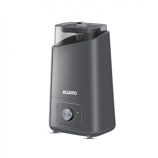 AGARO Glory Cool Mist Ultrasonic Humidifier, 4.5Litres, For Large Area, Room, Home, Office, Adjustable Mist Output, Ceramic Ball Filter, Ultra Quiet, 360° Rotatable Nozzle, Auto Shut Off, Grey