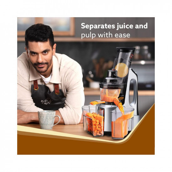 AGARO Imperial Slow Juicer Professional Cold Press Whole Slow Juicer 240 Watts Power Motor 3 Strainers All-in-1 Fruit  Vegetable Juicer GreyBlack