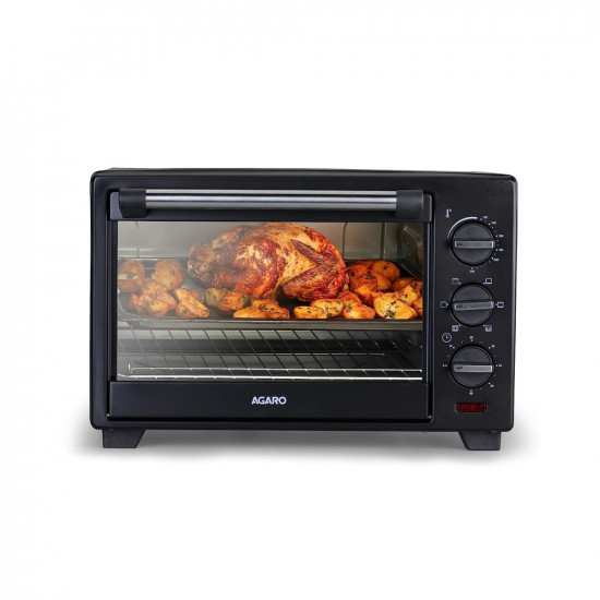 AGARO Majestic Oven Toaster Griller,Motorised Rotisserie Cake Baking Otg With 5 Heating Mode (Black,19 Litres),1280 Watts,19 Liter