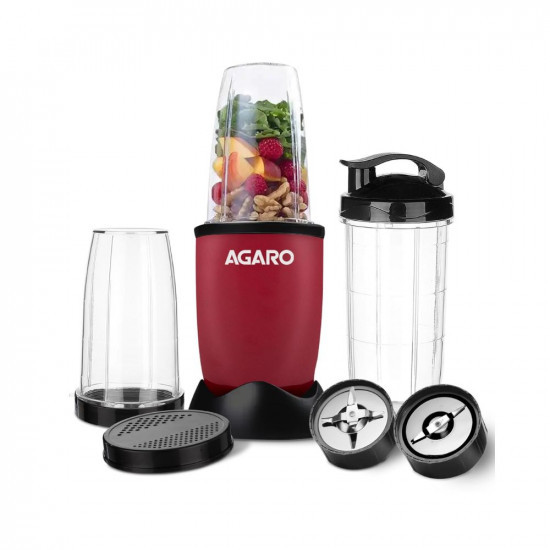 AGARO Regal 3 Jar Personal Blender 400 Watts MixerGrinderSmoothieJuice Maker Serrated  Cross Ss Blade Copper Motor Juices Nut Butter Milkshakes IdliDosa Indian Spice Masala  Chutney