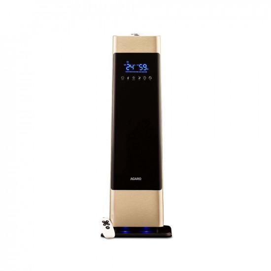 AGARO Royal Cool Mist Top Fill Ultrasonic Humidifier, For Bedroom, Home, Office, Multifunction Touch Panel With Led Diplay And Remote, 360° Nozzle, Super Quiet, Auto Shut Off(Black), 8 liter