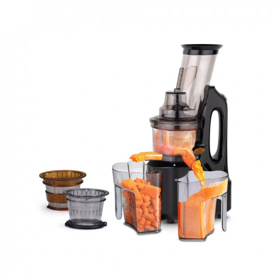 AGARO Royal Slow Juicer, Professional Cold Press Whole Slow Juicer, 240 Watts Power Motor, 120 Minutes Long Usage, 3 Strainers, All-in-1 Fruit & Vegetable Juicer, Black