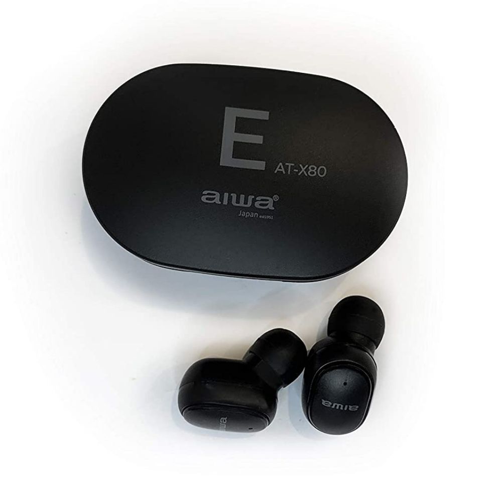 Aiwa AT-X80E Bluetooth Truly Wireless in Ear Earbuds with Mic (Black)