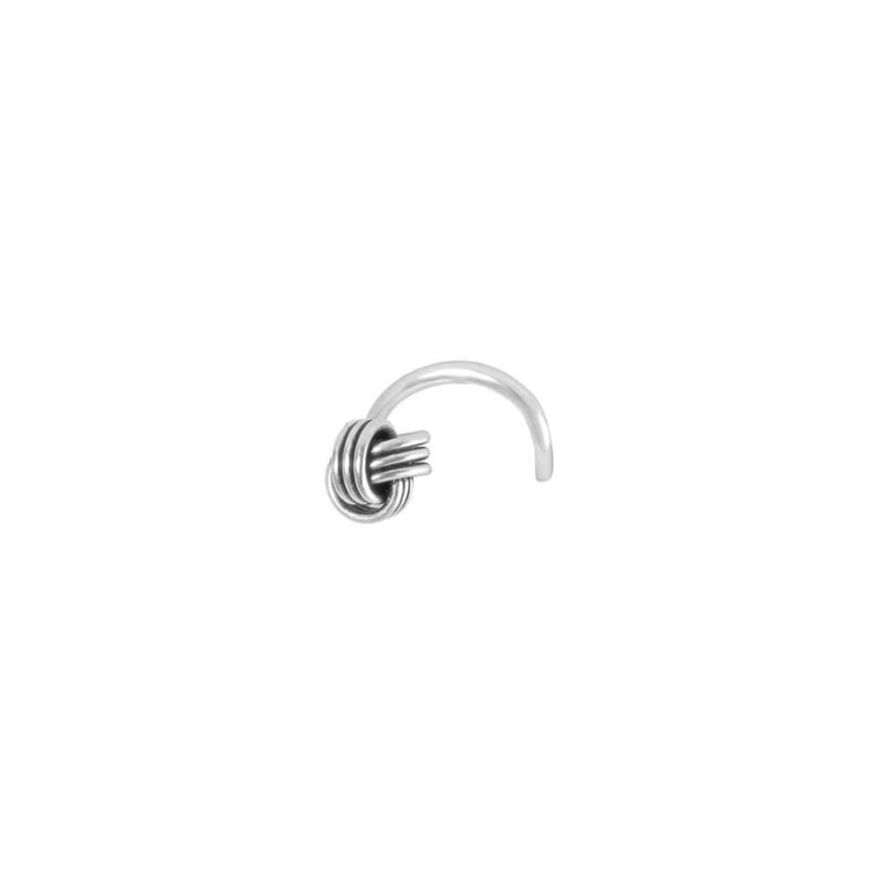 AKSA Weaved Silver Wired Nose Pin For Girls And Women 925 Pure Silver