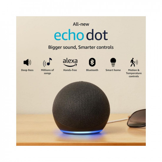 All-New Echo Dot 5th Gen 2023 release  Smart speaker with Bigger sound Motion Detection Temperature Sensor Alexa and Bluetooth Black