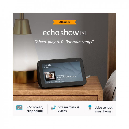 Echo Show 5 (2nd Gen) - Black in the Smart Speakers & Displays  department at