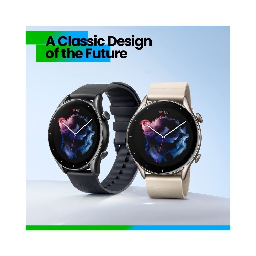 Amazfit GTR 3 Smartwatch (Grey Strap, Regular)