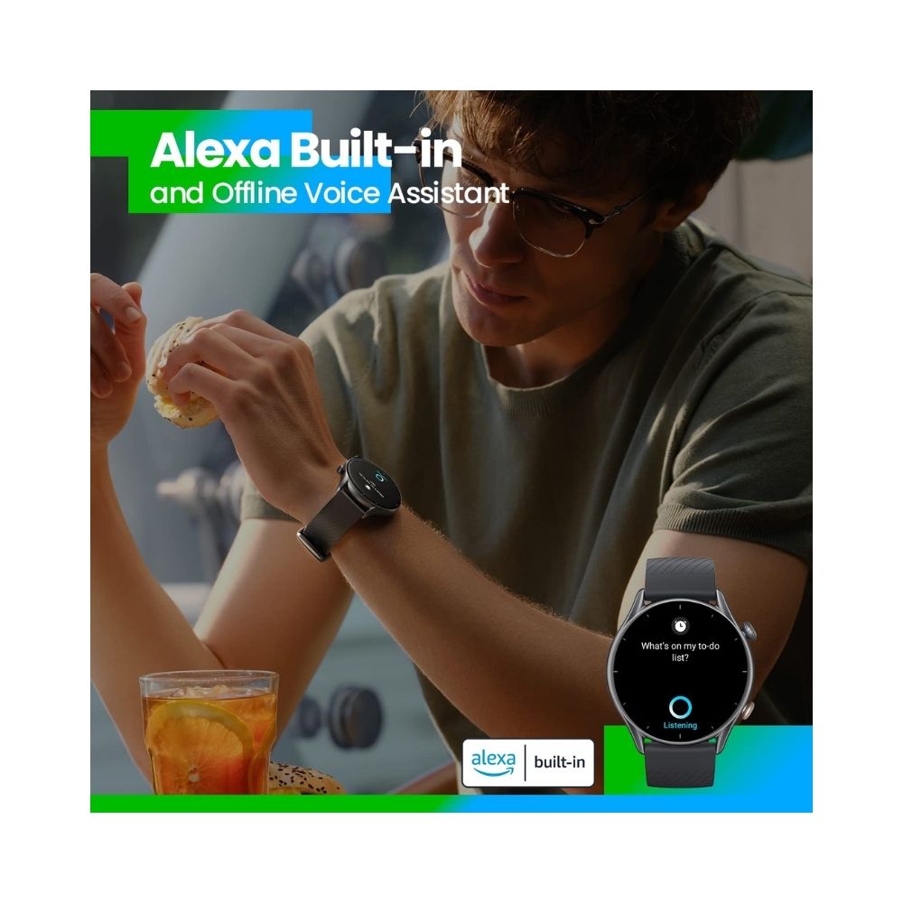 Amazfit GTR 3 Smartwatch (Grey Strap, Regular)