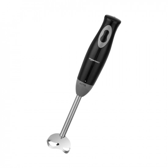 Amazon Basics 300 W Hand Blender with Stainless Steel Stem for Hot/Cold Blending and In-Built Cord Hook, ISI-Marked, Black