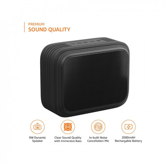 Amazon Basics Bluetooth Speaker, IPX6 Water Resistant