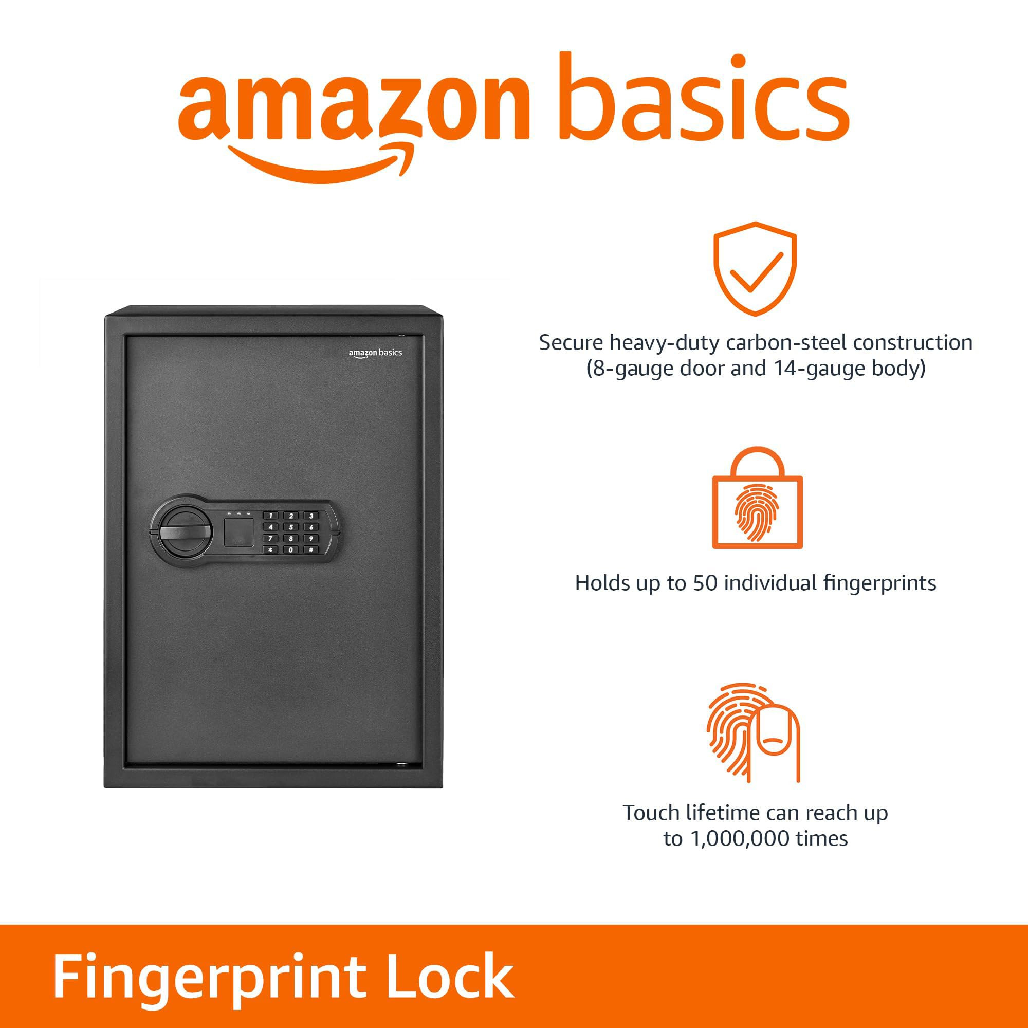 Amazon Basics Digital Safe With Electronic Keypad Locker For Home, Gross Capacity - 58L (Net - 51L), Black