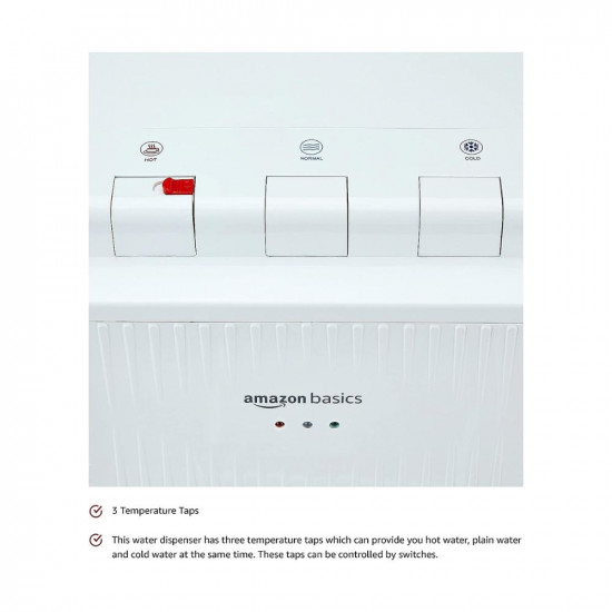 Amazon Basics Hot Cold and Normal Water Dispenser Bottom Loading