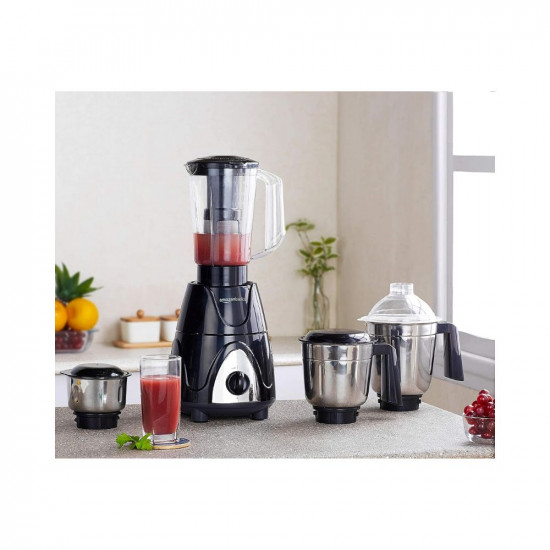 Amazon Basics Premium 750 Watt Mixer Grinder with 3 Stainless Steel Jar  1 Juicer Jar Black  Grey