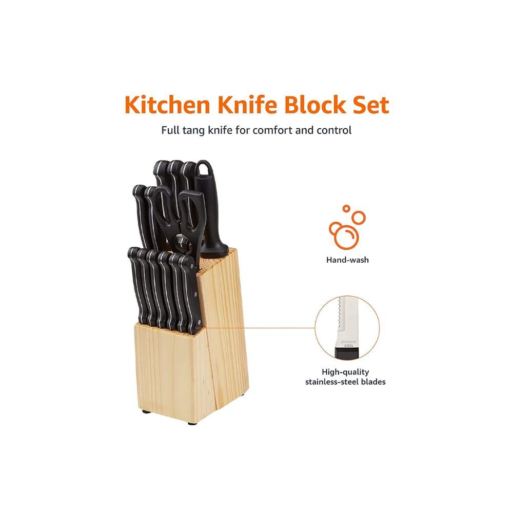 AmazonBasics Stainless Steel Knife (Black)