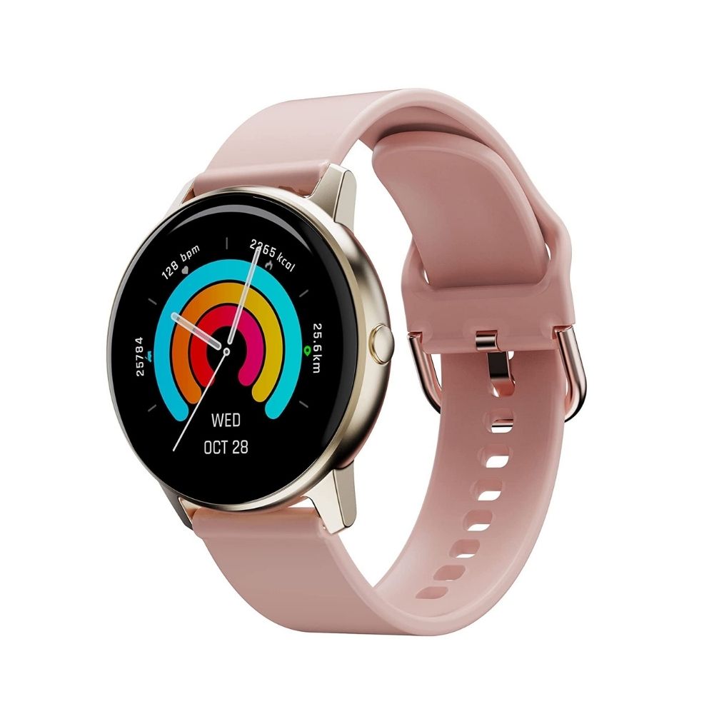 Ambrane Curl Smartwatch with 15 Days Battery Life, 1.28â Lucid Displayâ¢ - (Blush Pink)