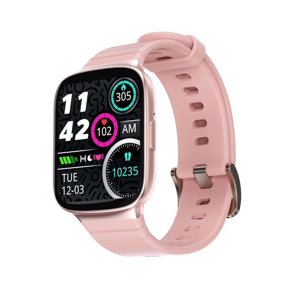 Ambrane Edge Smartwatch with 500 Nits Brightness 1.69&quot; Full-Touch Lucid Display - (Pearl Pink)