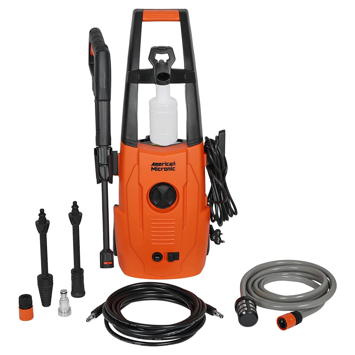 American Micronic Instruments-Imported Pressure Washer1700W Universal Copper Motor140 Bar Metal Pump140 Bar 6M Hose 20 FeetIsi Marked 5M Wire  Plug With Variable Spray NozzleSoap Dispenser