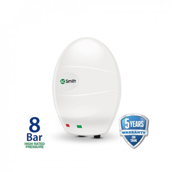 AO Smith EWS-3 Glass Lined 3 Litre 3KW Instant Water Heater (Geyser) w/ ABS outer Body |Compact Size|Suitable-High-rise Buildings|8 Bar High Pressure rating |Made for Kitchen and Bathroom Applications