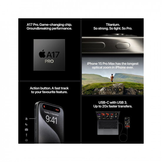 Apple iPhone 15 Pro (256 GB) - Black Titanium