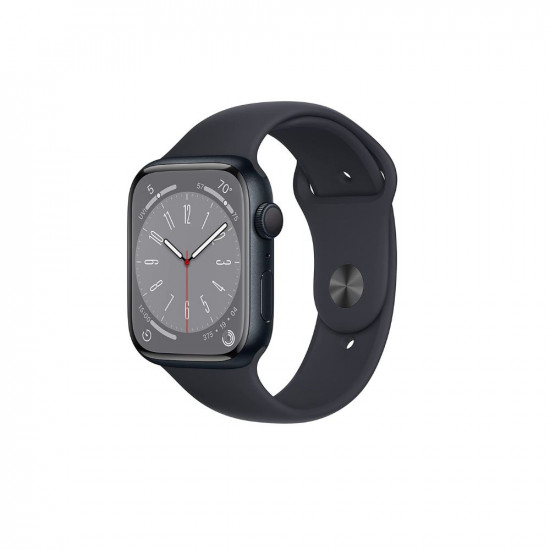 Apple Watch Series 8 [GPS 45 mm] Smart Watch w/Midnight Aluminium Case with Midnight Sport Band. Fitness Tracker, Blood Oxygen & ECG Apps, Always-On Retina Display, Water Resistant