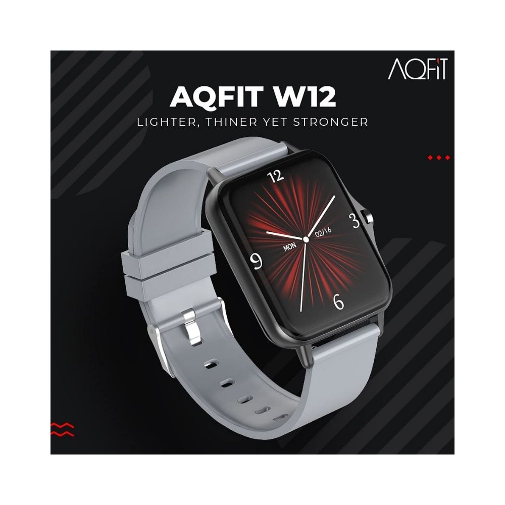 AQFIT W12 Smartwatch IP68 Water Resistant | 1.69ÃÂ Full Touch Screen Display, for Men and Women(Dark Grey)